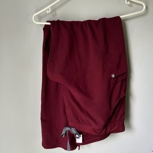 Women's Burgundy Kade Tall Cargo Scrub Pants